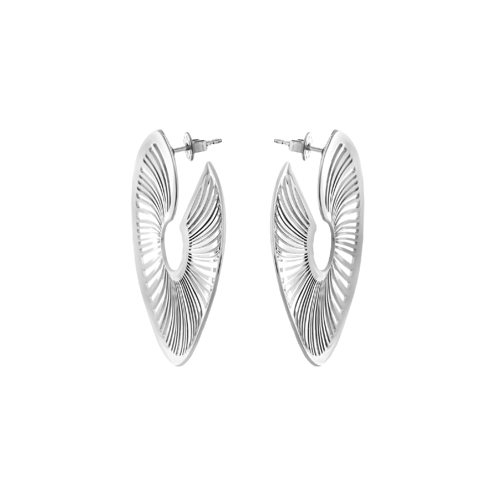 Orecchini a lobo Breil in acciaio laserato a spirale MISURA UNICA