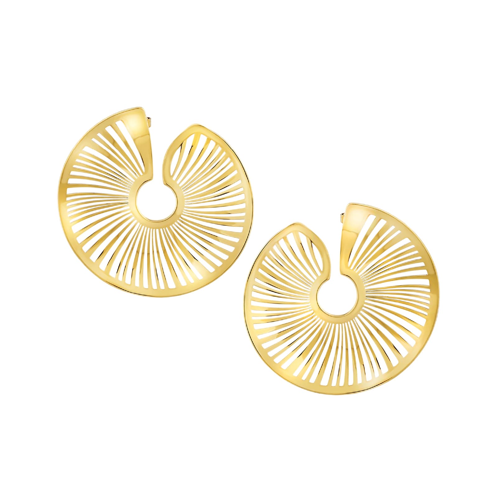 Orecchini a lobo Breil in acciaio dorato laserato a spirale MISURA UNICA