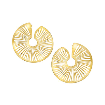 Orecchini a lobo Breil in acciaio dorato laserato a spirale MISURA UNICA