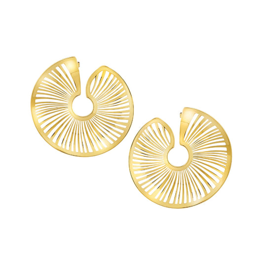 Orecchini a lobo Breil in acciaio dorato laserato a spirale MISURA UNICA