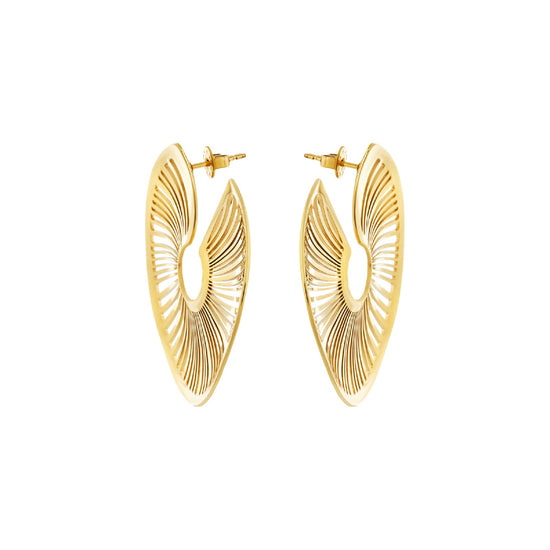 Orecchini a lobo Breil in acciaio dorato laserato a spirale MISURA UNICA