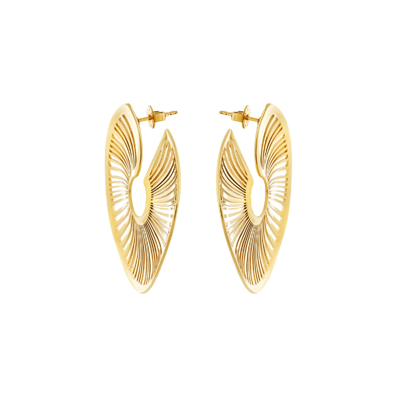 Orecchini a lobo Breil in acciaio dorato laserato a spirale MISURA UNICA