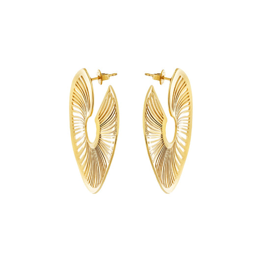 Orecchini a lobo Breil in acciaio dorato laserato a spirale MISURA UNICA