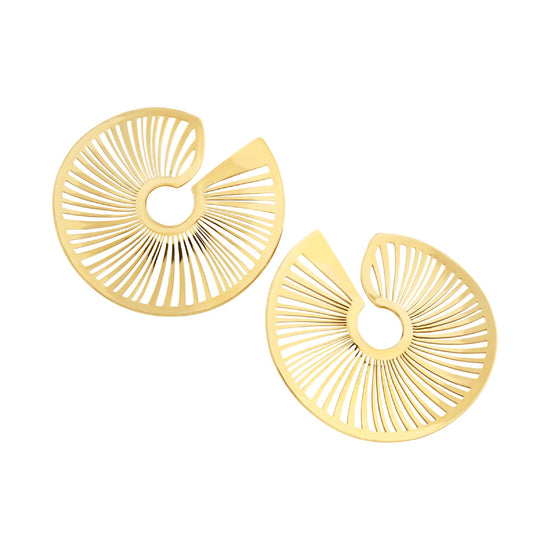 Orecchini a lobo Breil in acciaio dorato laserato a spirale MISURA UNICA