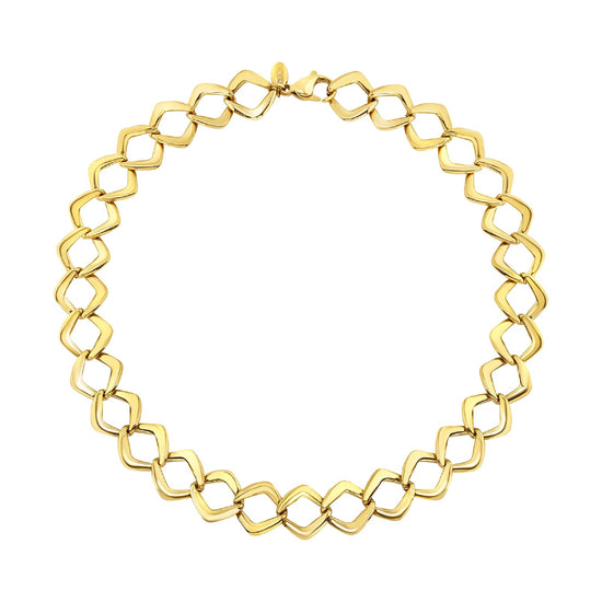 Collana catena Breil in acciaio dorato con maglie romboidali MISURA UNICA