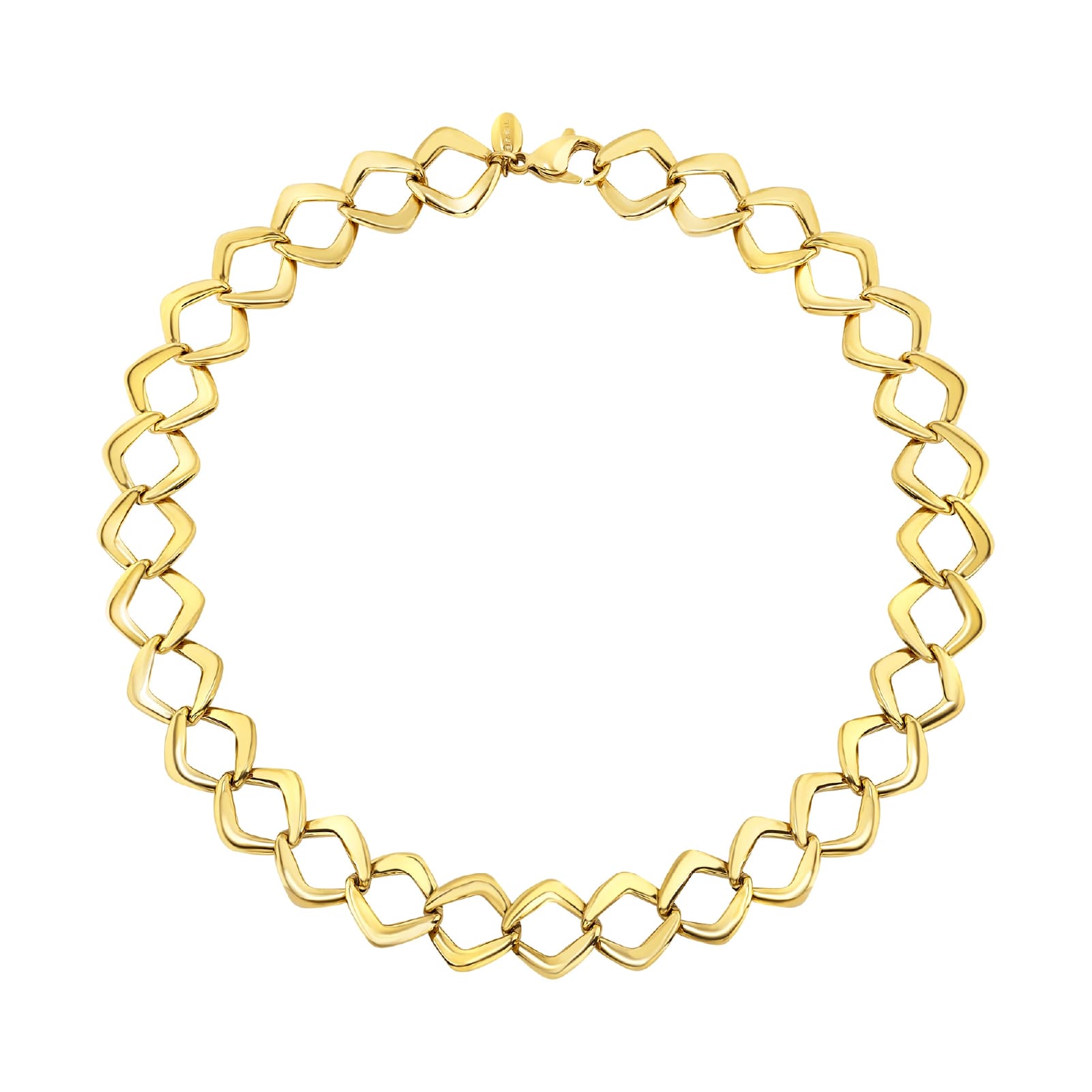 Collana catena Breil in acciaio dorato con maglie romboidali MISURA UNICA