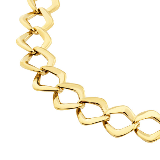 Collana catena Breil in acciaio dorato con maglie romboidali MISURA UNICA