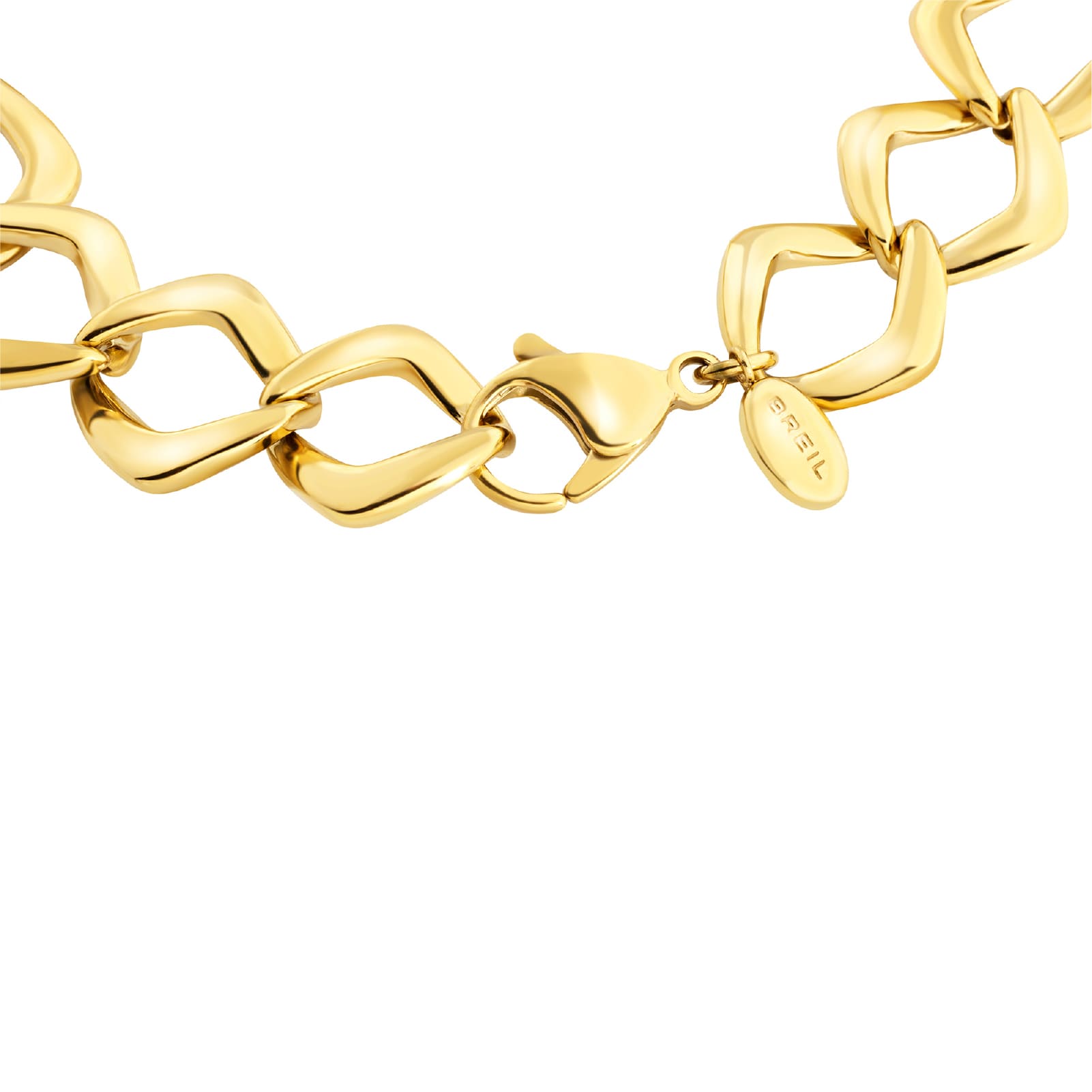 Collana catena Breil in acciaio dorato con maglie romboidali MISURA UNICA