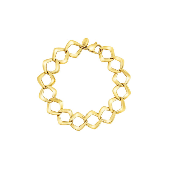 Bracciale catena Breil acciaio dorato con maglie romboidali 22 cm