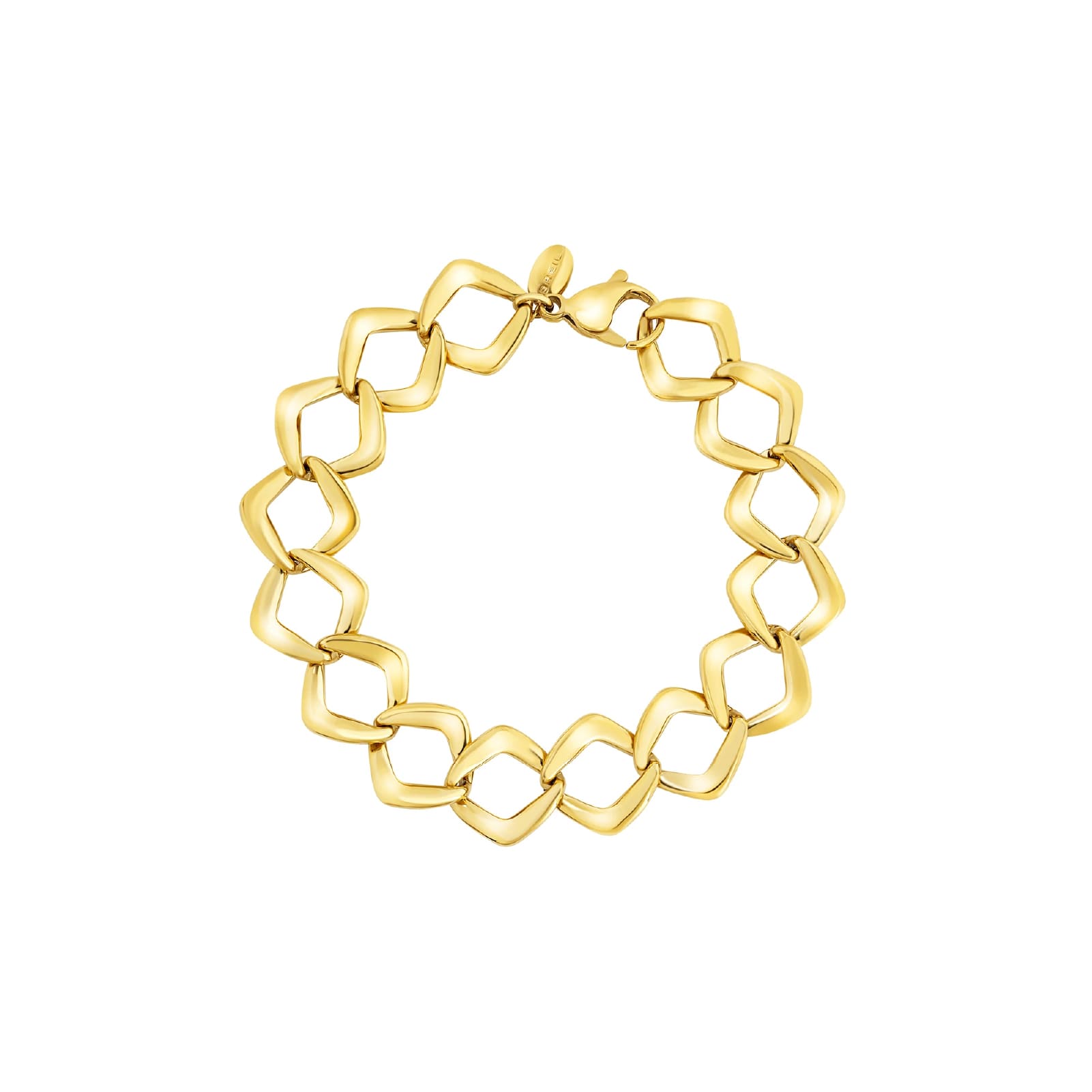 Bracciale catena Breil acciaio dorato con maglie romboidali 22 cm