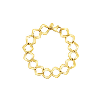 Bracciale catena Breil acciaio dorato con maglie romboidali 22 cm