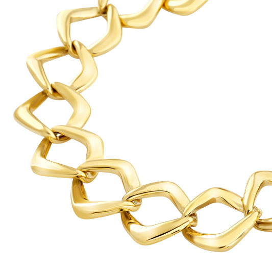 Bracciale catena Breil acciaio dorato con maglie romboidali 22 cm