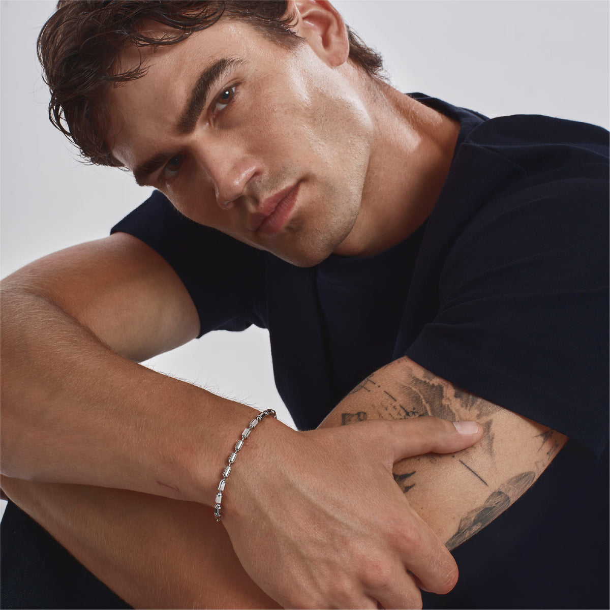 Bracciale catena Breil Keen in acciaio con cilindri uomo 22 uomo