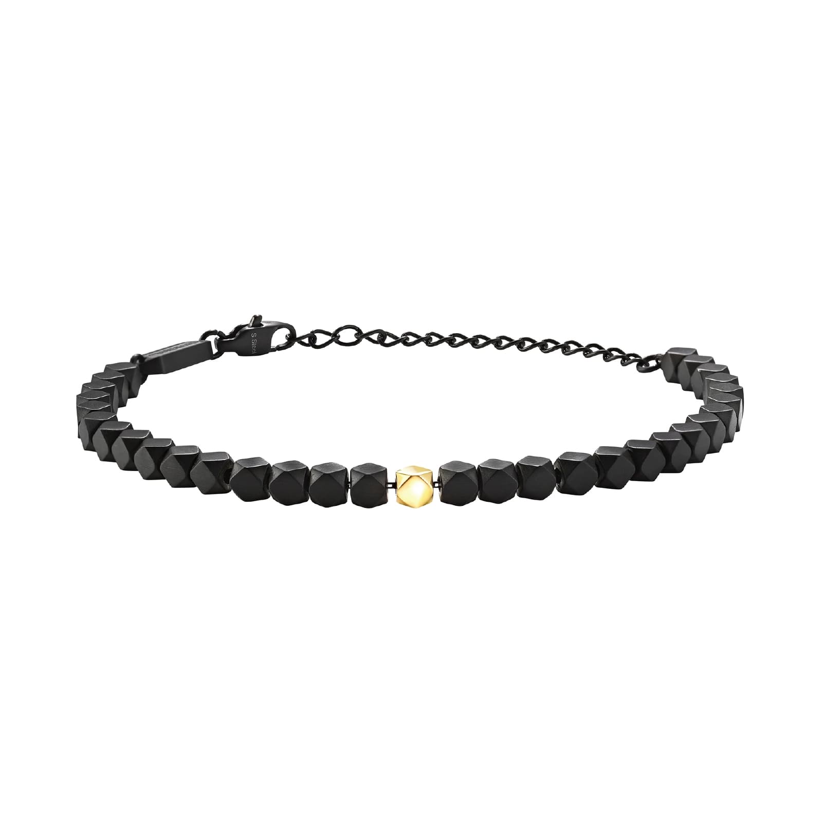 Bracciale Breil in acciaio nero forma romboidale da uomo 22 cm