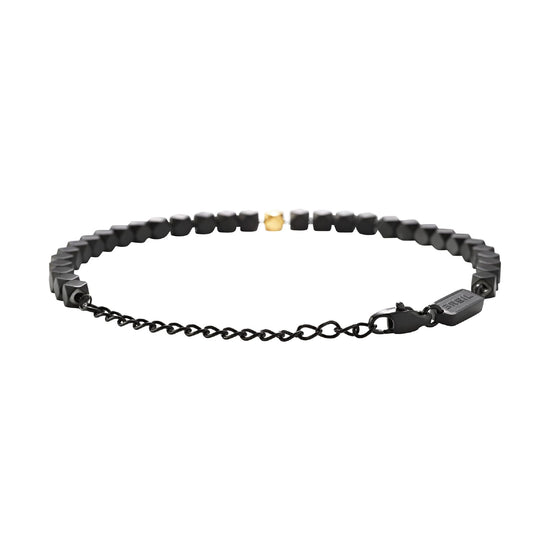 Bracciale Breil in acciaio nero forma romboidale da uomo 22 cm