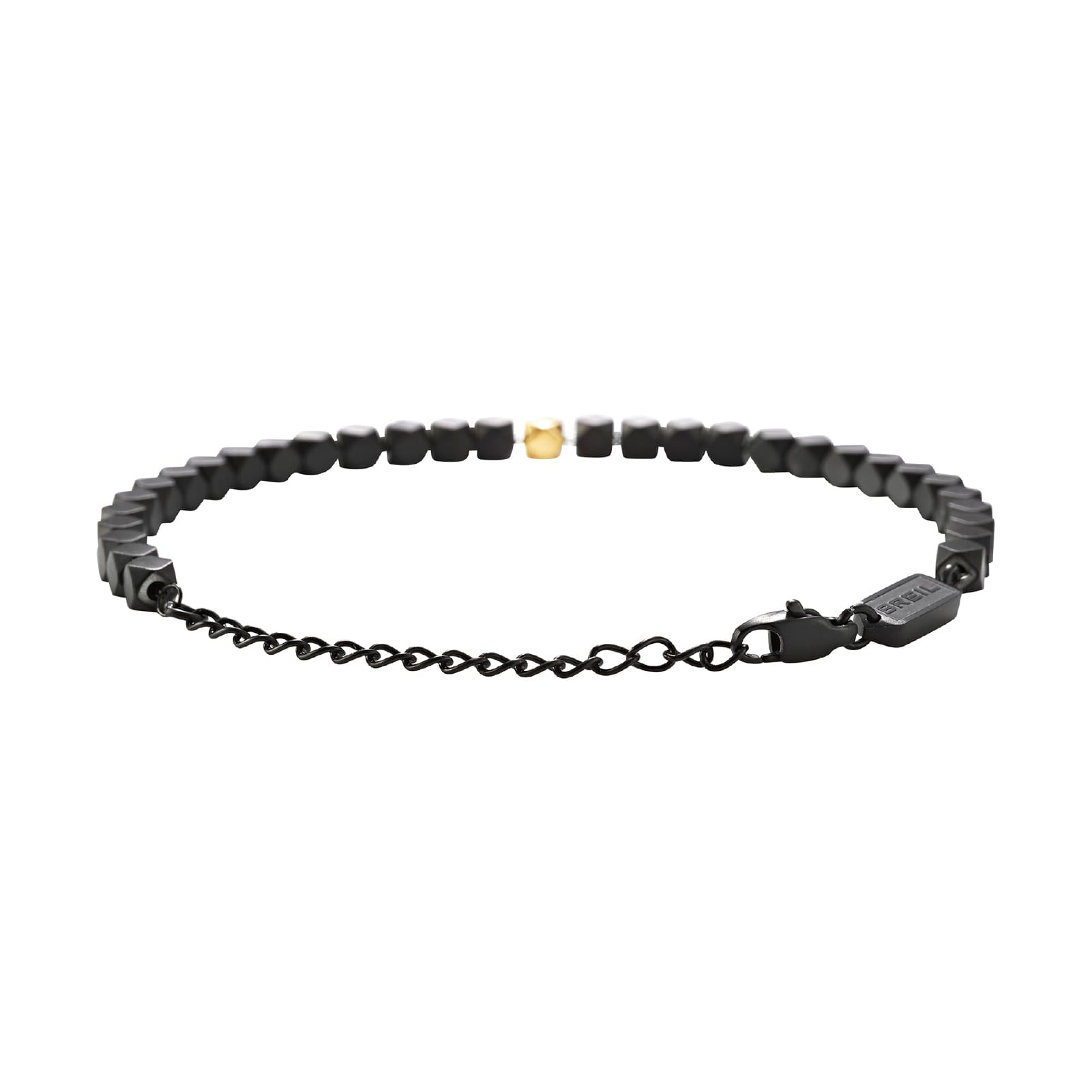 Bracciale Breil in acciaio nero forma romboidale da uomo 22 cm