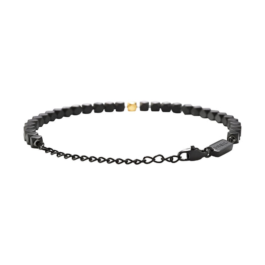 Bracciale Breil in acciaio nero forma romboidale da uomo 22 cm