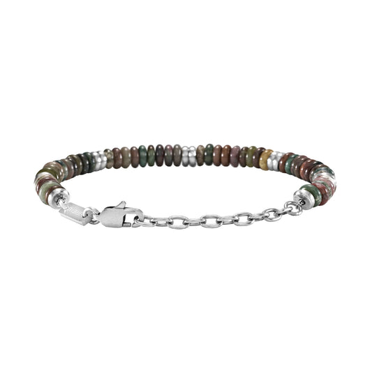 Bracciale catena Briel con dischi in acciaio e pietre naturali 22 cm