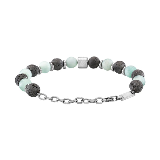 Bracciale catena Briel in acciaio con elementi sferici 22 cm