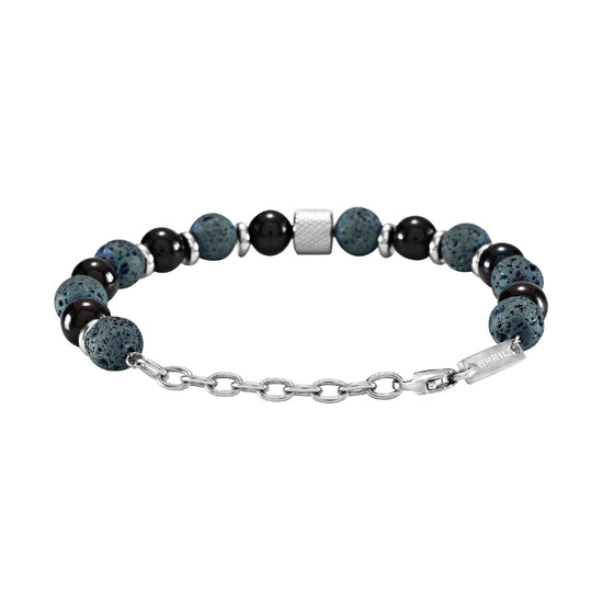 Bracciale catena Briel in acciaio blu con elementi sferici 22 cm