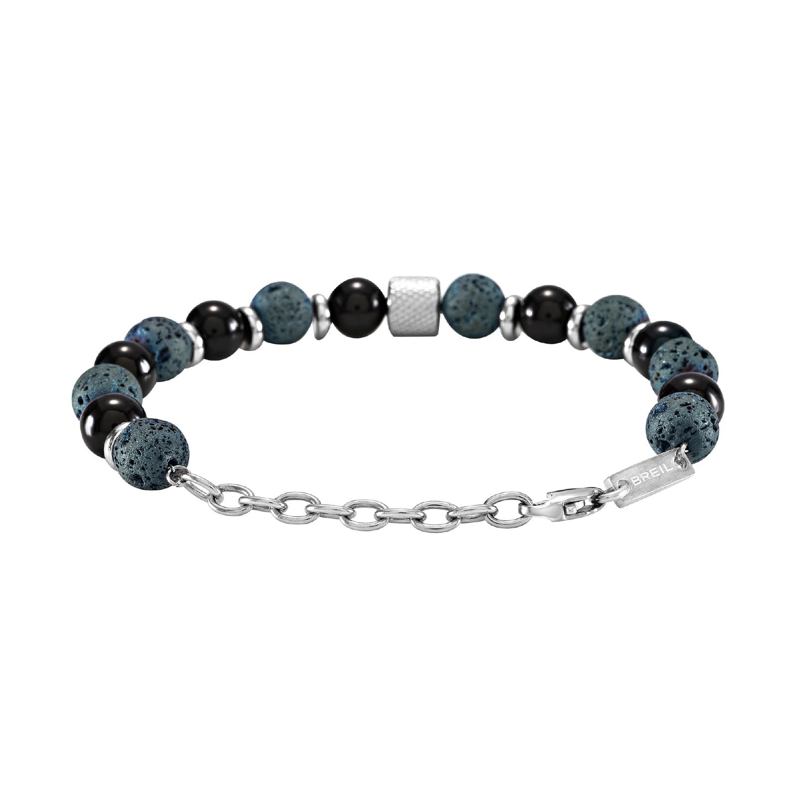 Bracciale catena Briel in acciaio blu con elementi sferici 22 cm