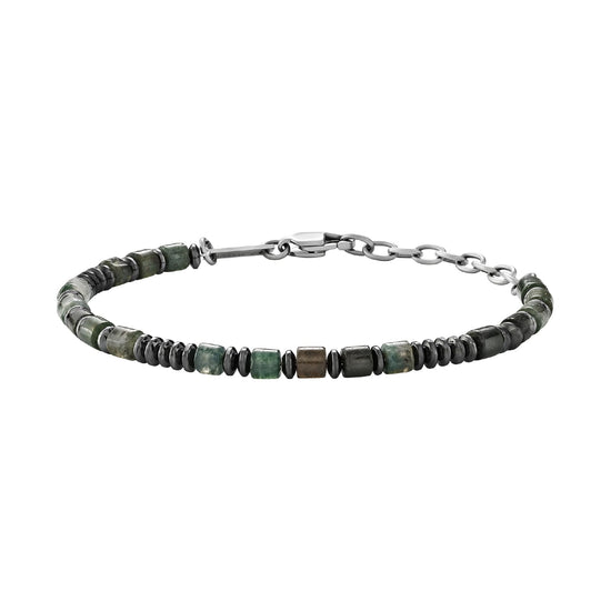 Bracciale catena Briel con dischi in acciaio verde e pietre 22 cm