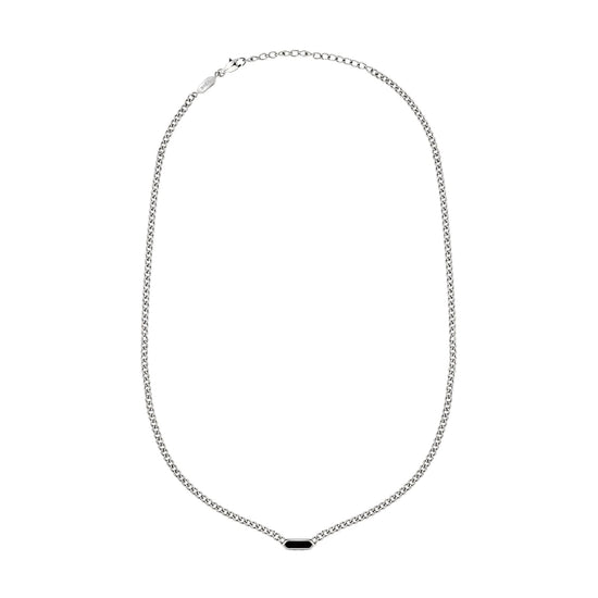 Collana catena Breil Stylize in acciaio e agata nera MISURA UNICA