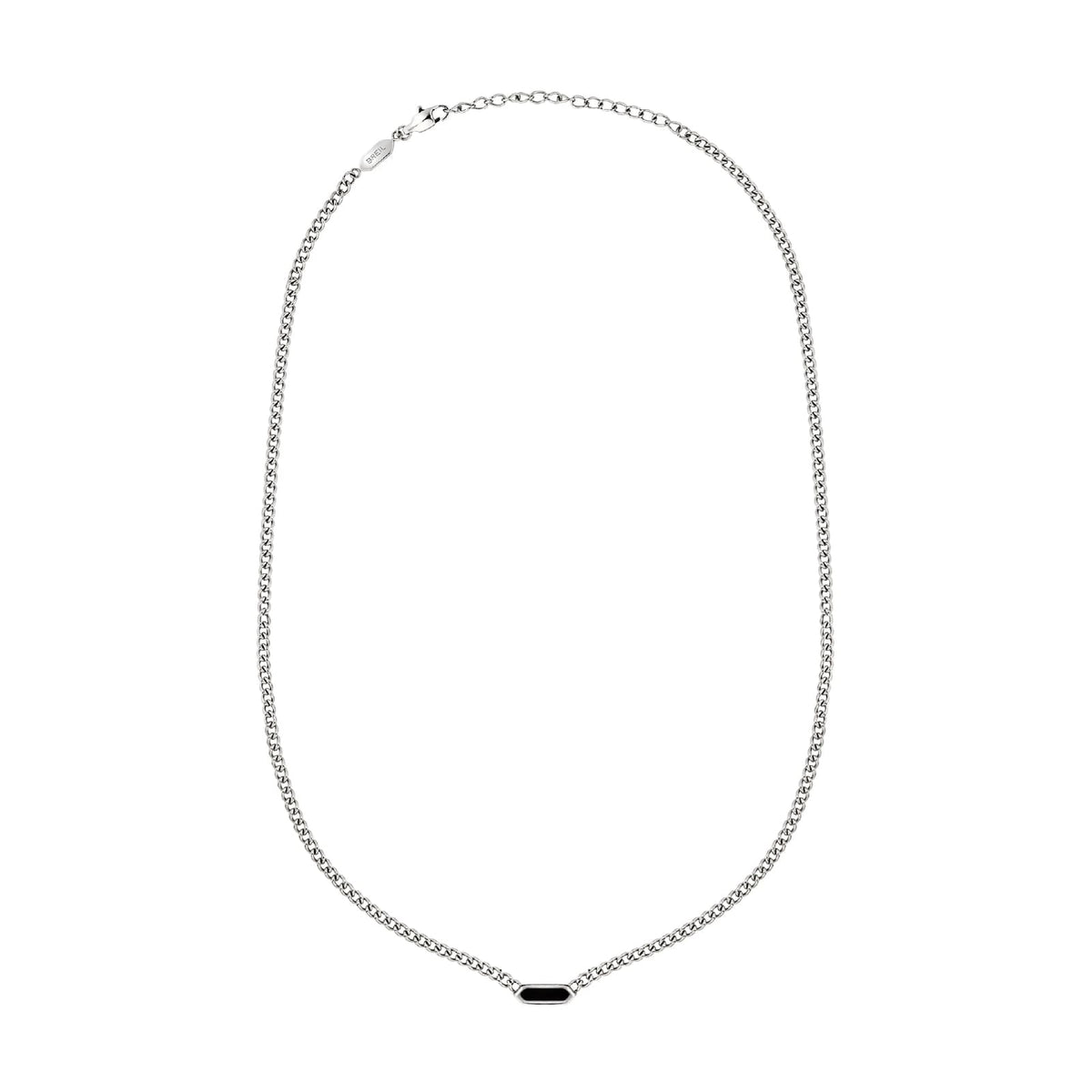 Collana catena Breil Stylize in acciaio e agata nera MISURA UNICA