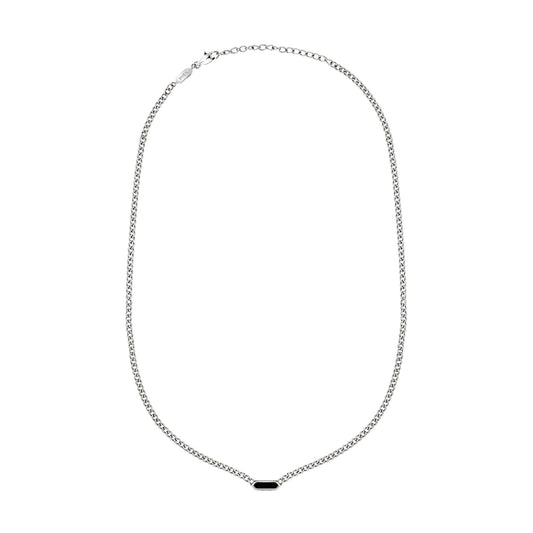 Collana catena Breil Stylize in acciaio e agata nera MISURA UNICA