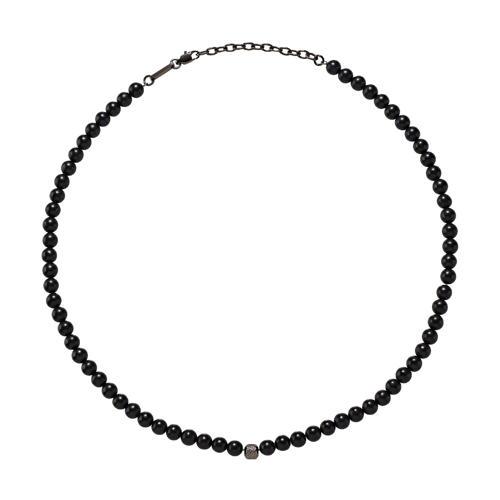 Collana catena Breil in acciaio con pietre nere da uomo MISURA UNICA