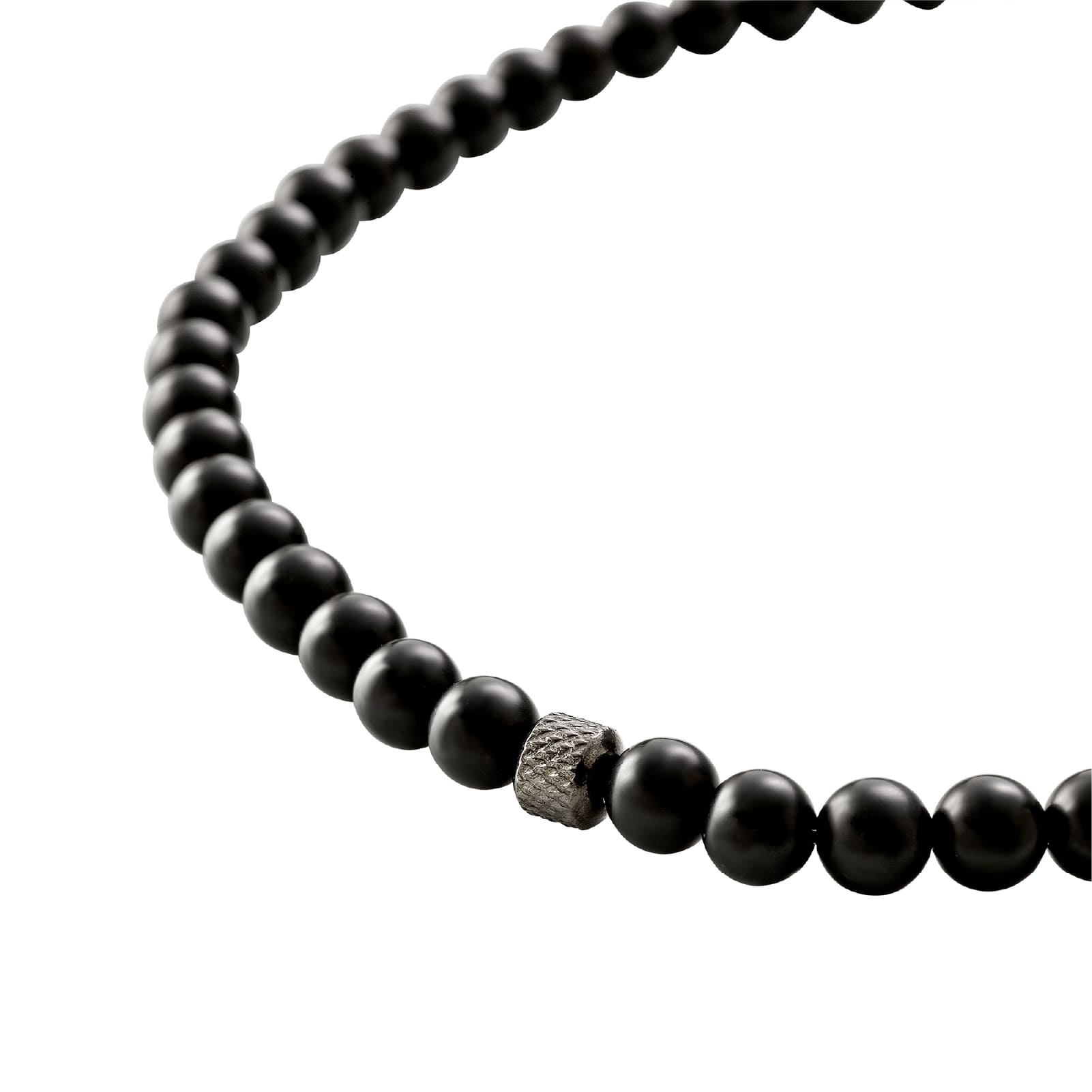 Collana catena Breil in acciaio con pietre nere da uomo MISURA UNICA