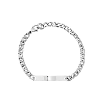 Bracciale catena Briel in acciaio con chiusura a moschettone 22 cm