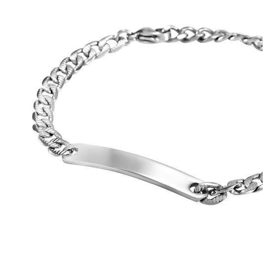 Bracciale catena Briel in acciaio con chiusura a moschettone 22 cm