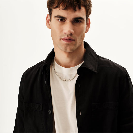 Collana catena Briel con maglie lavorate in acciaio da uomo MISURA UNICA