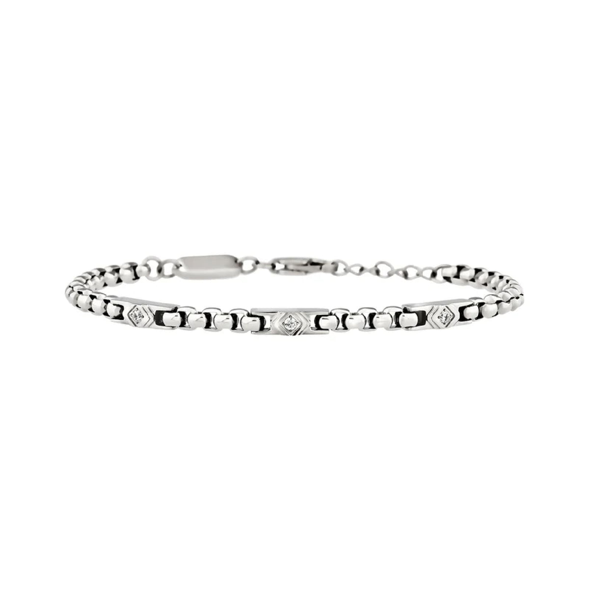 Bracciale catena Breil Eterna in acciaio e zirconi da uomo 21 cm