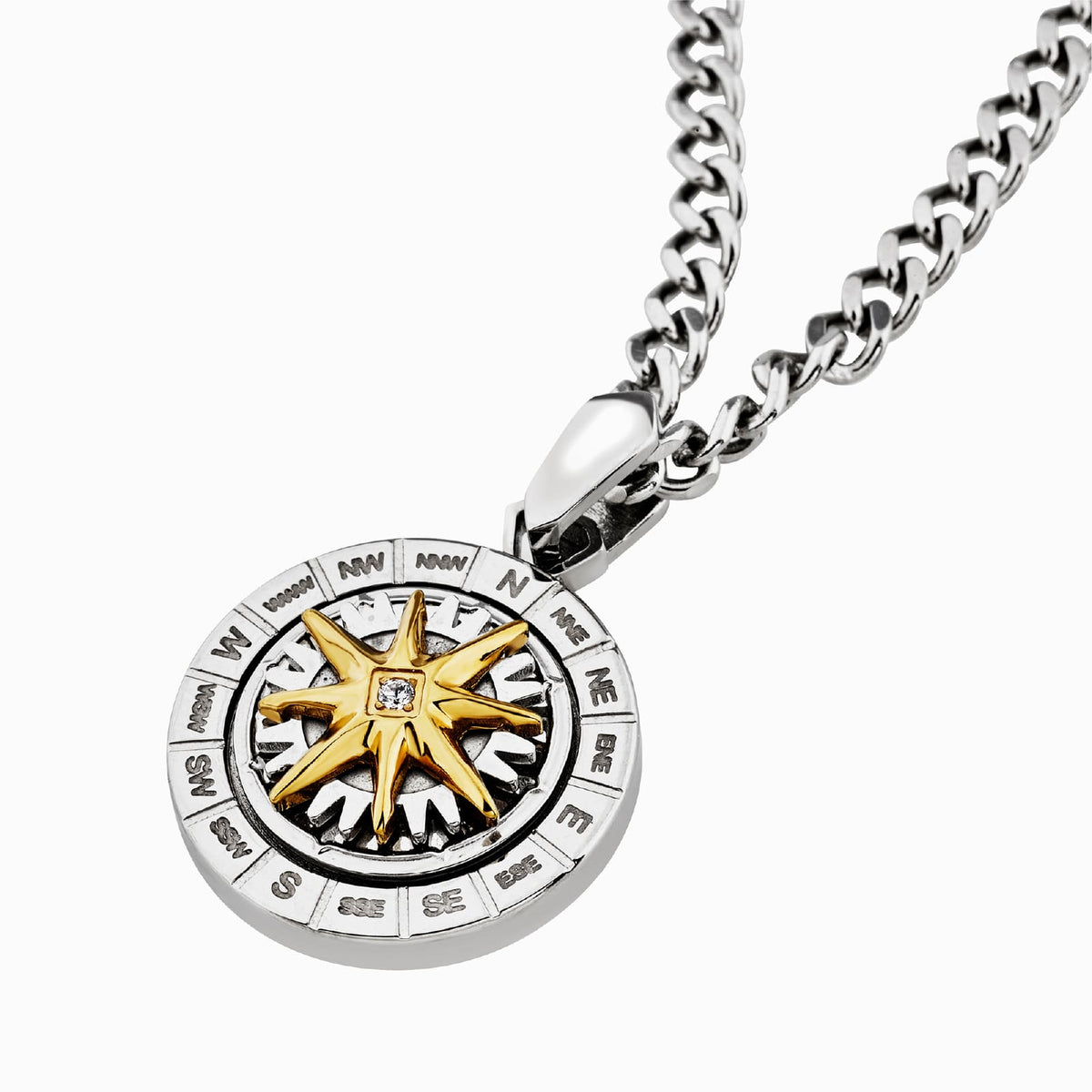 Collana Breil Primal Compass in acciaio con rosa dei venti MISURA UNICA