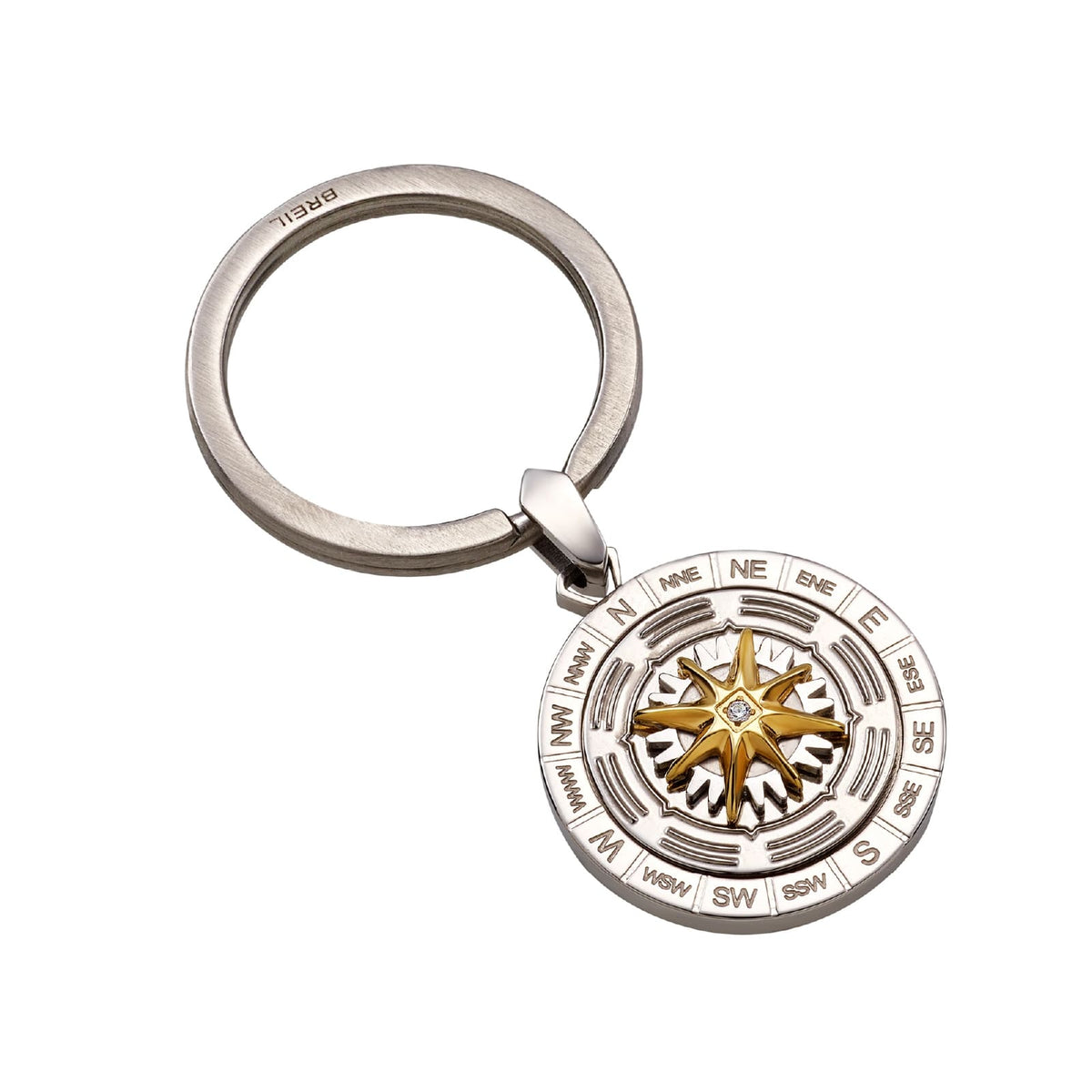 Portachiavi Breil Primal Compass in acciaio rosa dei venti MISURA UNICA