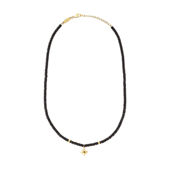 Collana Breil Infinite Star in acciaio con agata nera stella MISURA UNICA