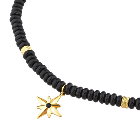 Collana Breil Infinite Star in acciaio con agata nera stella MISURA UNICA