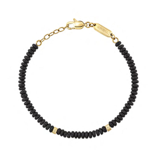 Bracciale Breil Infinite Star in acciaio con agata nera 21 cm