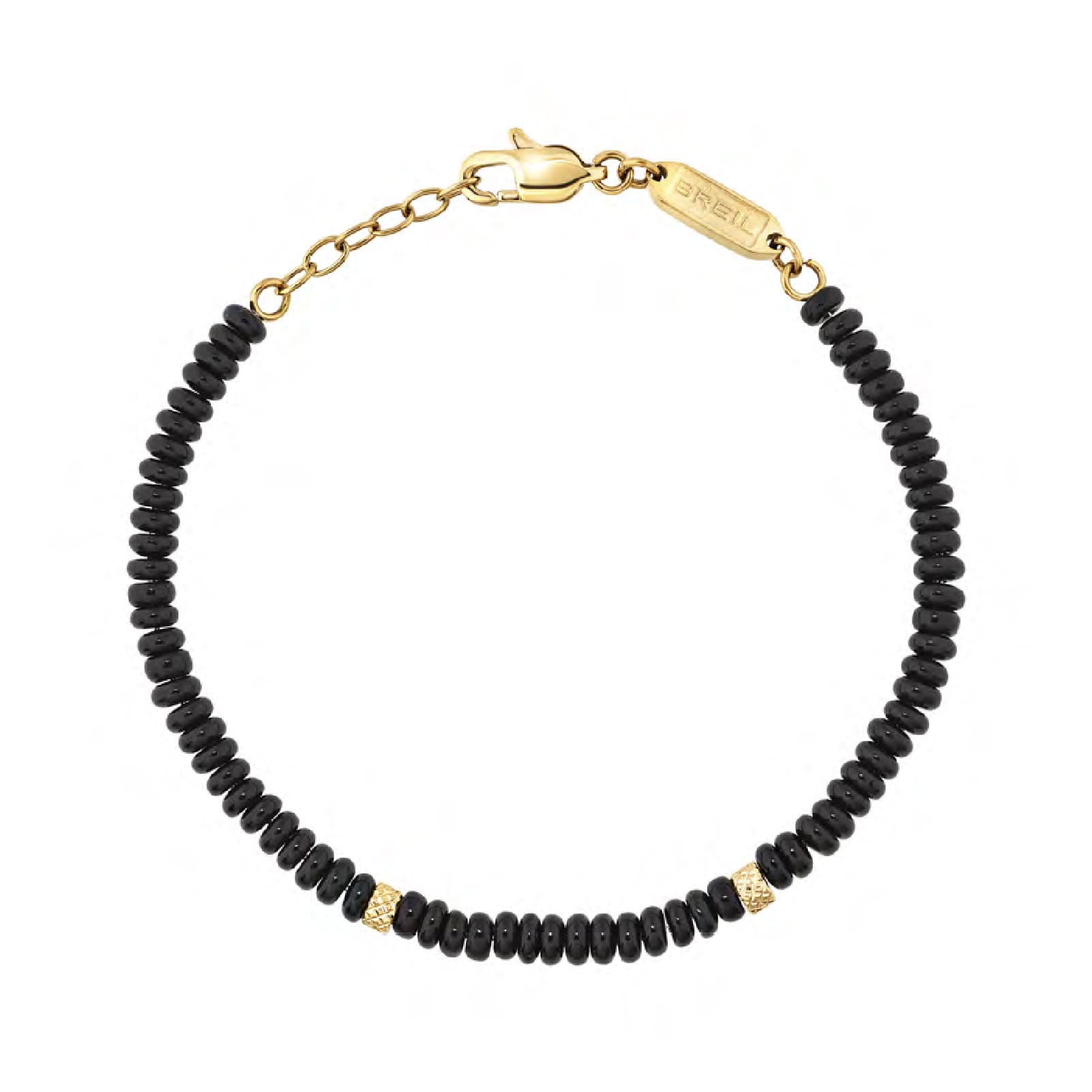 Bracciale Breil Infinite Star in acciaio con agata nera 21 cm