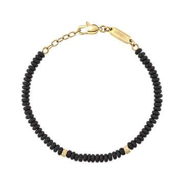Bracciale Breil Infinite Star in acciaio con agata nera 21 cm