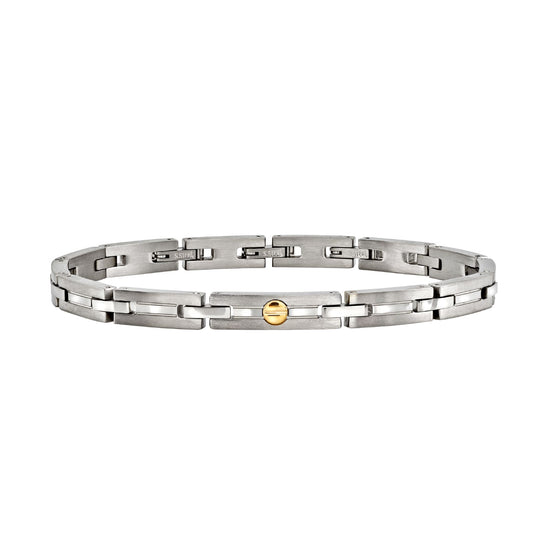 Bracciale catena Breil Duetto in acciaio con inserto oro 21 cm