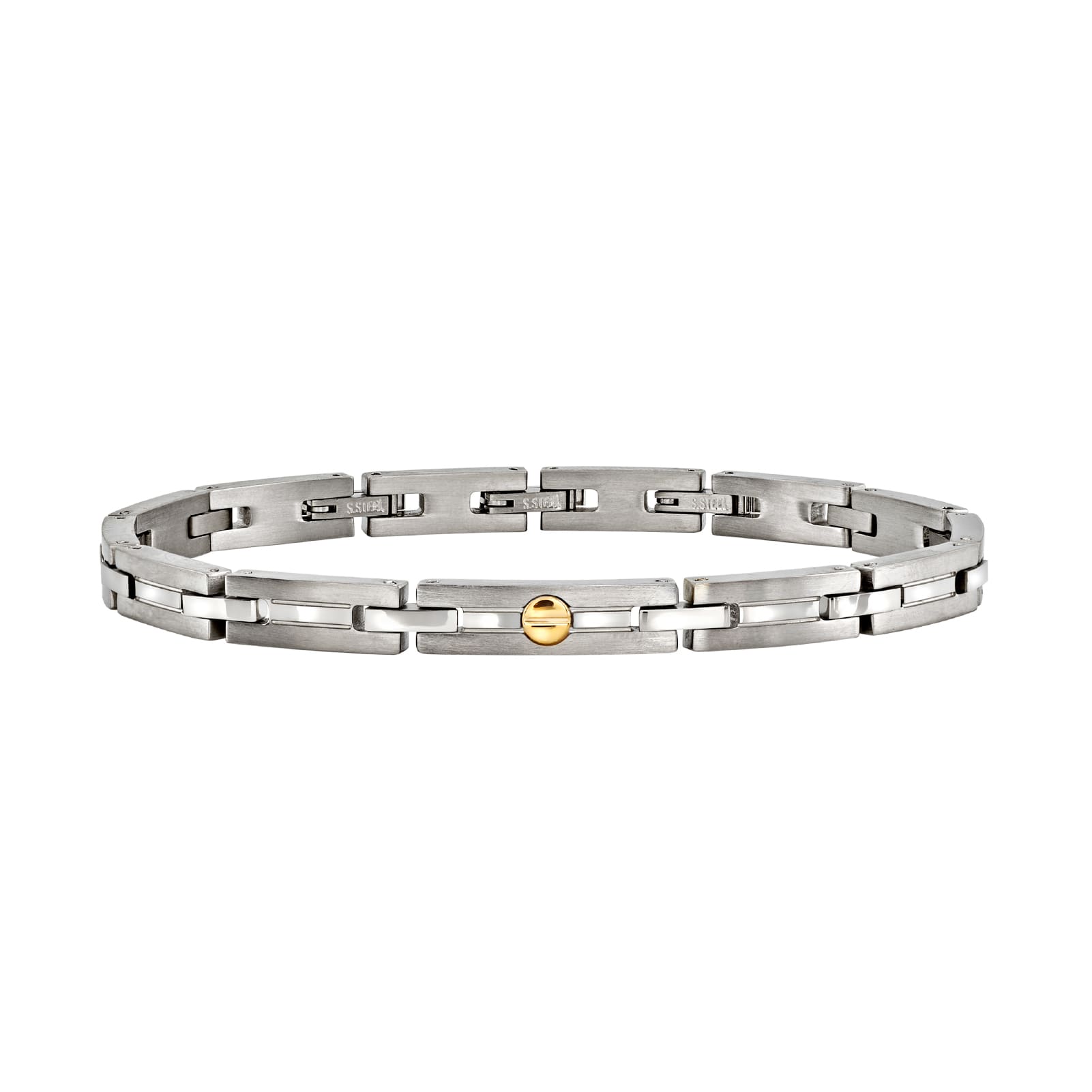 Bracciale catena Breil Duetto in acciaio con inserto oro 21 cm