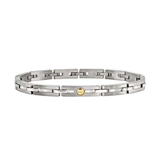 Bracciale catena Breil Duetto in acciaio con inserto oro 21 cm