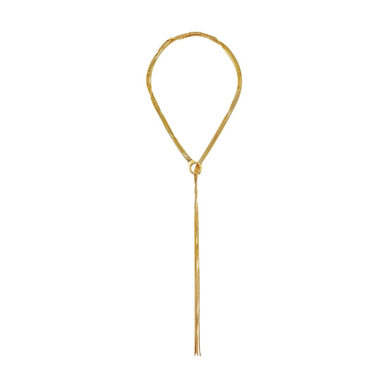 Collana a Y Breil Falling Star in acciaio dorato catena snake MISURA UNICA