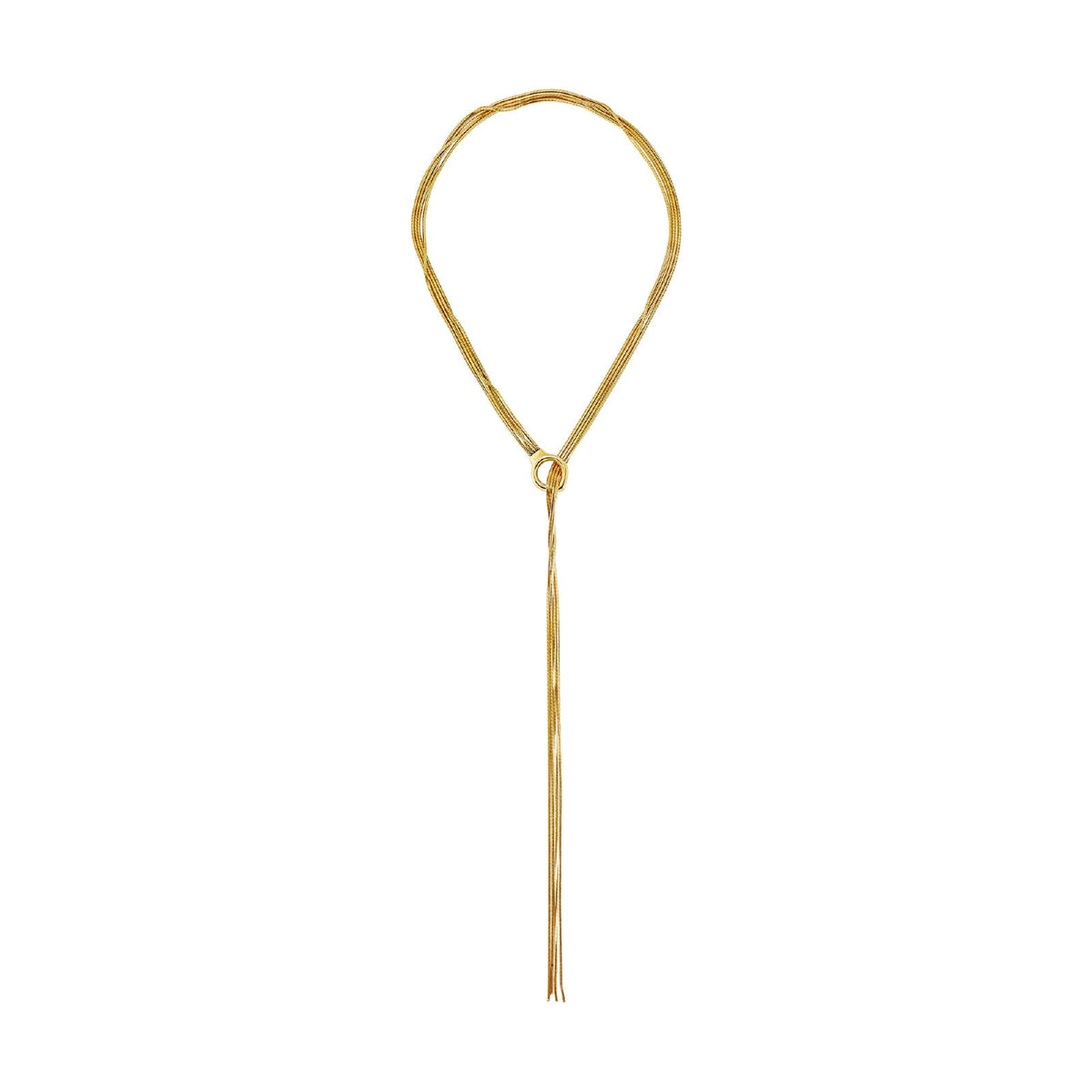 Collana a Y Breil Falling Star in acciaio dorato catena snake MISURA UNICA