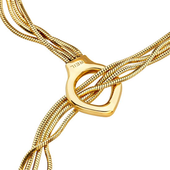 Collana a Y Breil Falling Star in acciaio dorato catena snake MISURA UNICA