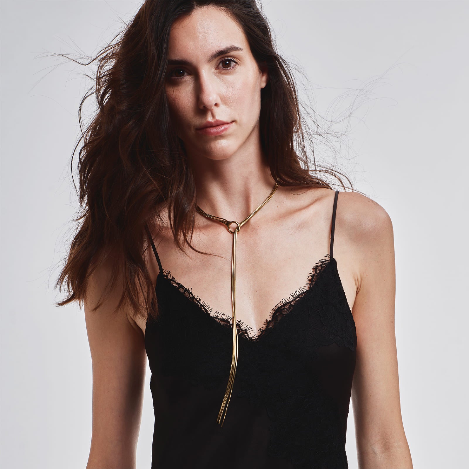 Collana a Y Breil Falling Star in acciaio dorato catena snake MISURA UNICA