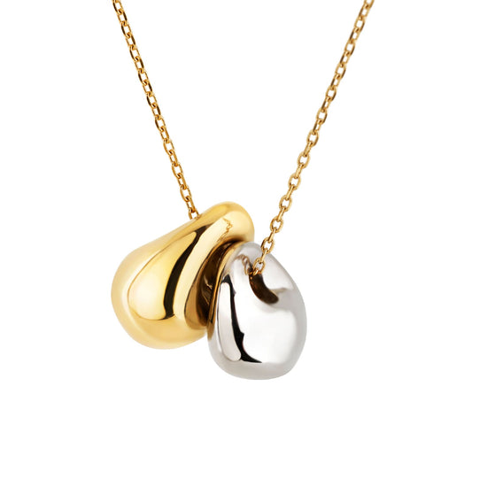 Collana Breil B Rocks in acciaio e dorato con pendenti MISURA UNICA